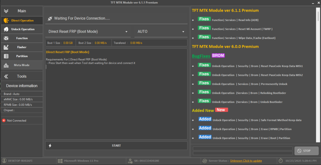Tft Mtk Tool V6.1.1premium Samsung Xiaomi Oppo Support