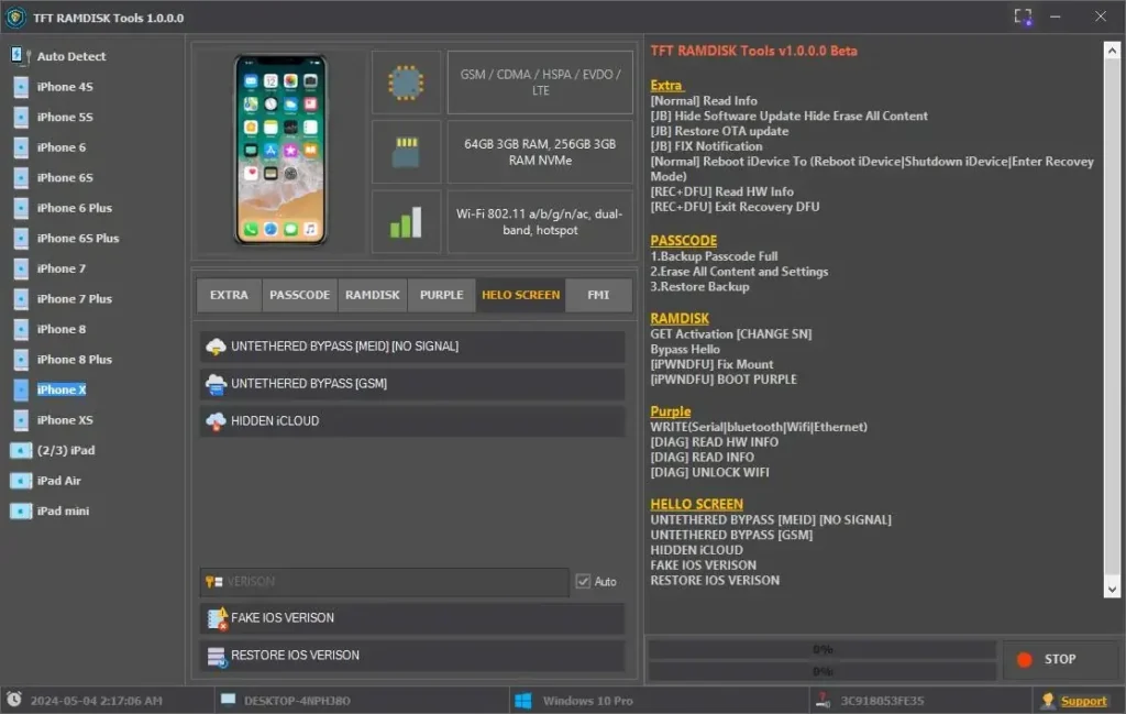 Tft Ramdisk Tools V1.0.0.0 Beta 2025 Free Icloud Bypass Passcode Backup 1